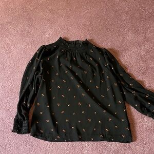 Madewell Black Floral Women's Top Size XL